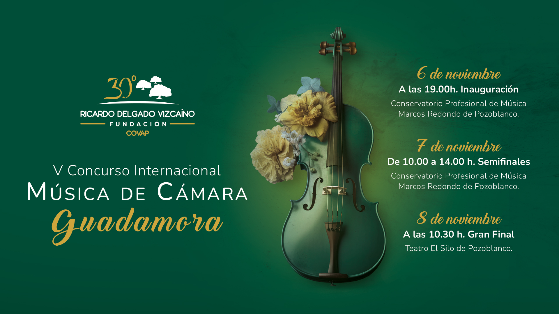 Celebramos las fases semifinal y final del V Concurso Internacional de Música de Cámara “Guadamora”